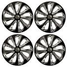 Jogo de calotas esportivas velox 15 black chrome + emblema alumínio gm escovado
