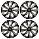 Jogo de calotas esportivas velox 15 black chrome + emblema alumínio volks 3d