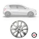 Jogo de Calotas Logan Sandero 2014 2015 2016 2017 Com Emblema Aro 15 - Grid