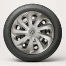 Jogo de Calotas Velox Aro 14 Silver + Emblema Resinado Vw Volkswagen
