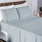 Jogo De Cama 300 Fios Bordado King Infinity 04 Peças - Cinza
