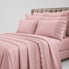 Jogo de Cama Bordado Inglês Casal e Queen Micropercal Premium 4 Peças