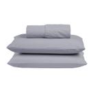 Jogo de Cama Box King Size 03 peças 100% Algodão Lençol Liso Percal 300 Fios