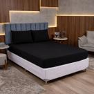 Jogo de Cama Box Queen 400 Fios Lençol com Elástico Fronha 3 Peças Micropercal Super Macio