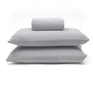 Jogo de Cama Buettner King Malha Basic Liso 3 Peças Prata