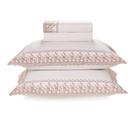 Jogo de Cama Casal 200 Fios Bordado Antônia Branco/Rosa Karsten
