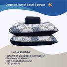 Jogo De Cama Casal 3 Peças Malha Algodão Europa All Mare Lençol e Fronhas