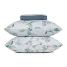 Jogo de Cama Casal Altenburg Acetinado 3 Pçs Florescer Azul