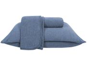 Jogo de Cama Casal Atlântica Mescla Urban Azul Suave 3 Peças