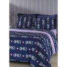 Jogo de Cama Casal Azul Rosa Omg Candy Mary 4 Peças C739