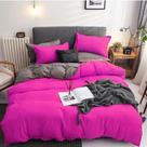 Jogo De Cama Casal Comum 7 Peças Com Edredom e almofada Pink Grey - Casa Da Fama