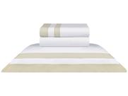 Jogo de cama casal double branco/fendi 200f 2,20mx2,50m
