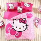 Jogo de cama casal infantil hello kitty 4 peças com edredom