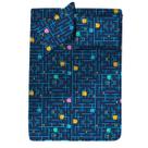 Jogo De Cama Casal Pac Pac Azul 3 Peças Malha Algodão Gamer