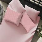 Jogo de Cama Casal Portallar Elegance Percal Misto 60/40 150 fios 50% Algodão 50% Poliéster Poa 3 Peças Rosa Orquídea