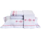 Jogo de Cama Casal Queen Dolce 4 Peças Bordado 100% Algodão 150 Fios Branco Jogo de Cama Casal Queen Dolce 4 Peças Bordado 100% Algodão 150 Fios Branco