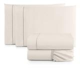 Jogo de Cama Casal Queen Percal 400 Fios Ponto Palito 04 Peças, Antiácaro, Não faz bolinha Toque Extra Macio