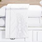 Jogo de Cama Casal Queen Topazio 4 Peças Bordado 100% Algodão 200 Fios Branco Jogo de Cama Casal Queen Topazio 4 Peças Bordado 100% Algodão 200 Fios Branco