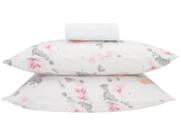 Jogo de Cama Casal Santista 100% Algodão - Royal Grace Rosa 3 Peças
