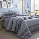 Jogo de Cama Casal Sultan 140 Fios - Realce Premium Breno Duplo Azul 4 Peças