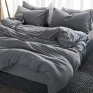 Jogo de cama cinza solteiro king 4 pç com edredom 240x200cm