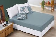 Jogo De Cama Com Elastico Casal Padrão Flor 3 Peças 200 Fios