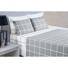 Jogo De Cama Com Lençol De Cima 200 Fios Austin King 04 Peças - colorido na tonalidade Cinza