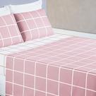 Jogo de Cama Com Lençol de Cima 200 fios Austin Solteiro 03 Peças - Rosa