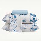 Jogo de Cama de Casal 130 Fios Duplo 4 peças Floral Lunares Camesa