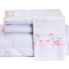Jogo de Cama Emozione Casal King Size 4 Peças Percal 200 Fios 100% Algodão Bordado - Branco