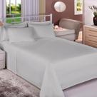 Jogo de Cama Est Premium Linea King Liso Cinza - 180 Fios 100% Algodão