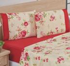 Jogo De Cama Estampado Micropercal 200 Fios Naturale Solteiro 03 Peças - Loren