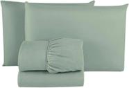 Jogo de Cama Estamparia Premium Plus Queen Menta 4 Peças