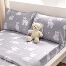 Jogo de Cama Homiest Solteiro em Microfibra Cinza com Urso Polar