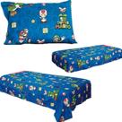 JOGO DE CAMA INFANTIL 3 PEÇAS SOLTEIRO Modelo:Mario Bross