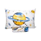 Jogo de Cama Infantil Espaço Sideral Planetas Solteiro 2 Peças Lençol com Elástico e Fronha