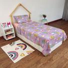 Jogo de Cama Infantil Menina Barbie 3 Peças 150 Fios Lilás Lepper