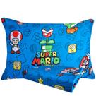 Jogo de Cama Infantil Super Mario Solteiro Estampado Microfibra 2 pecas Lepper