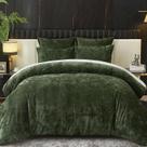 Jogo de Cama Ivellow King 5 Peças em Veludo Verde Ultra Macio