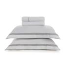 Jogo de Cama Karsten Lara 300 Fios Cetim King Cor:Branco/Prata