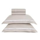Jogo de Cama Karsten Lara 300 Fios Cetim King Cor:Prata/Branco