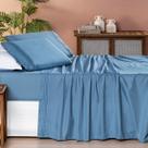Jogo de Cama King 200 Fios Detalhe Bordado Allegra 04 Peças Ice Blue