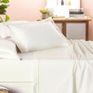 Jogo de Cama King 400 Fios com Aba Americana Bordado 04 Peças Trio Cor:Palha