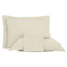 Jogo de Cama King Altenburg Cetim 300 Fios Bege Ponto Ajour