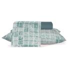 Jogo de Cama King Cristalino Verde Geométrico Crystal 4 Pçs 100 Algodão Teka