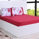 Jogo de Cama King Malha 3 Pçs Bella Cama New 100% Algodão190x200x40cm Vermelho Passion