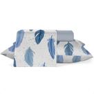 Jogo De Cama King Percal 200 Fios Algodão Floral Azul Boho Elegance Teka