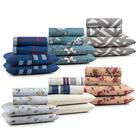 Jogo De Cama King Size Estampado 4 Peças Aveludado Elástico