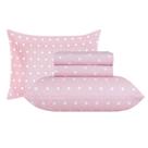Jogo De Cama King Sonhare Prata 100% Algodão 180 Fios Sultan - Poá Rosa