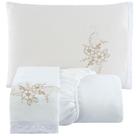 Jogo De Cama Lençol Casal Bordado Advance 3 Peças - Branco Jogo De Cama Lençol Casal Bordado Advance 3 Peças - Branco